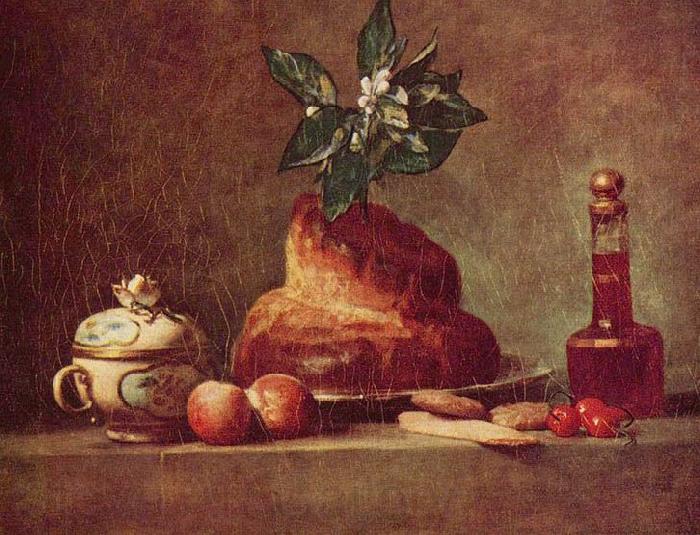 jean-Baptiste-Simeon Chardin Stilleben mit Brioche Spain oil painting art